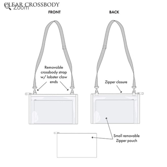 NIP! Thirty-One Crossbody-Clear in Hibiscus Hot Pink Smooth Pebble w/wallet. - Picture 2 of 6